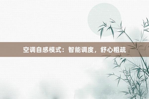 空调自感模式：智能调度，舒心粗疏